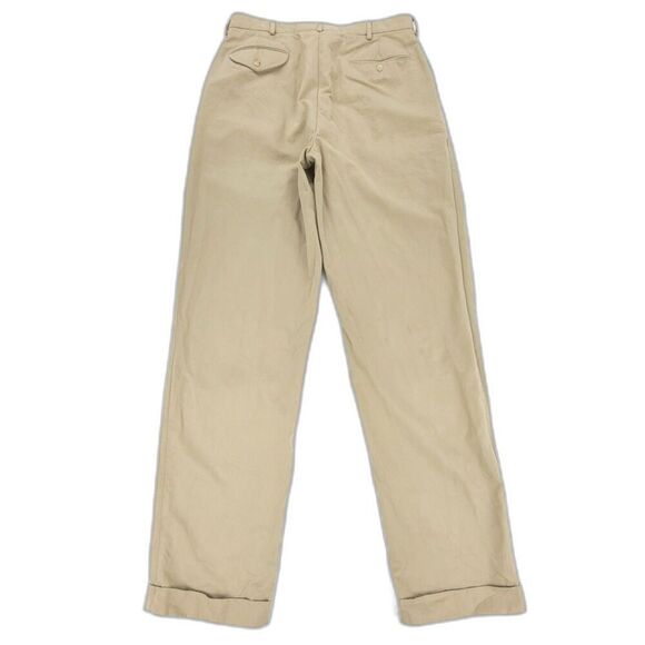 VINTAGE Polo Ralph Lauren 90s Tailored Pleated Cuffed Chino Pant 34 Old Money - Picture 5 of 8